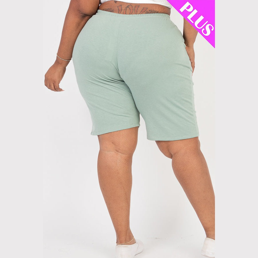 Plus Size French Terry Bermuda Shorts