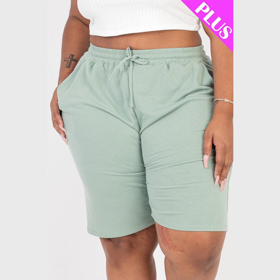 Plus Size French Terry Bermuda Shorts