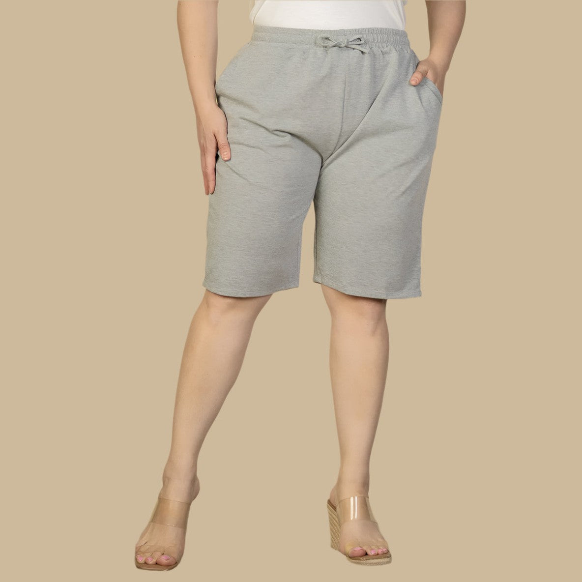 Plus Size French Terry Bermuda Shorts