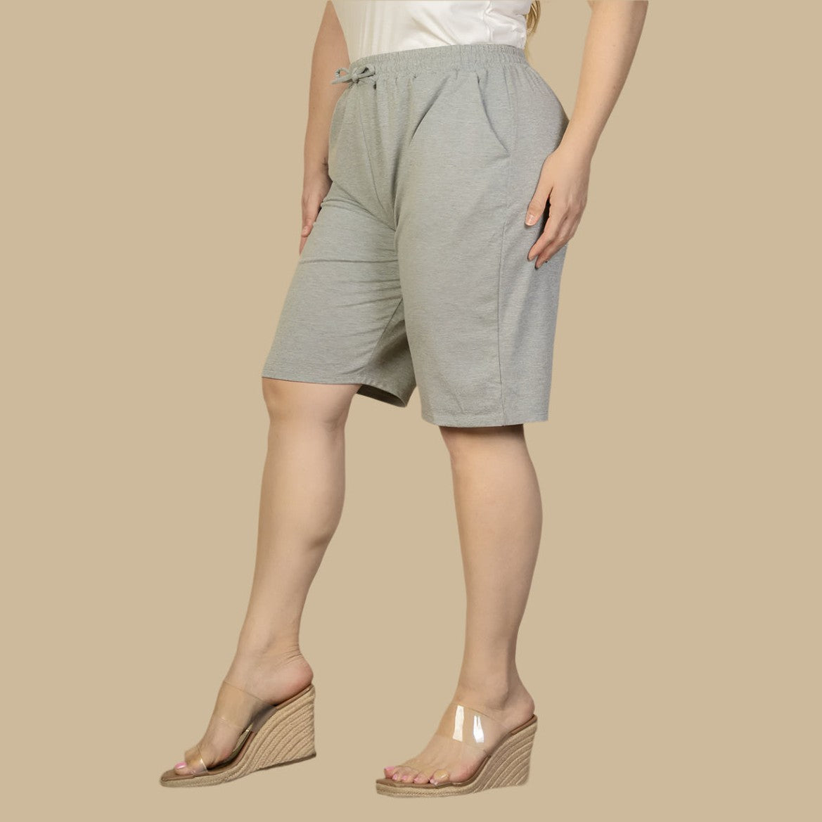 Plus Size French Terry Bermuda Shorts