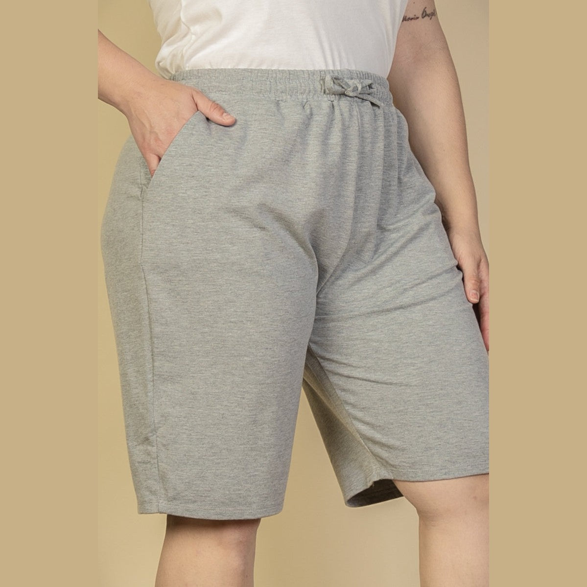 Plus Size French Terry Bermuda Shorts