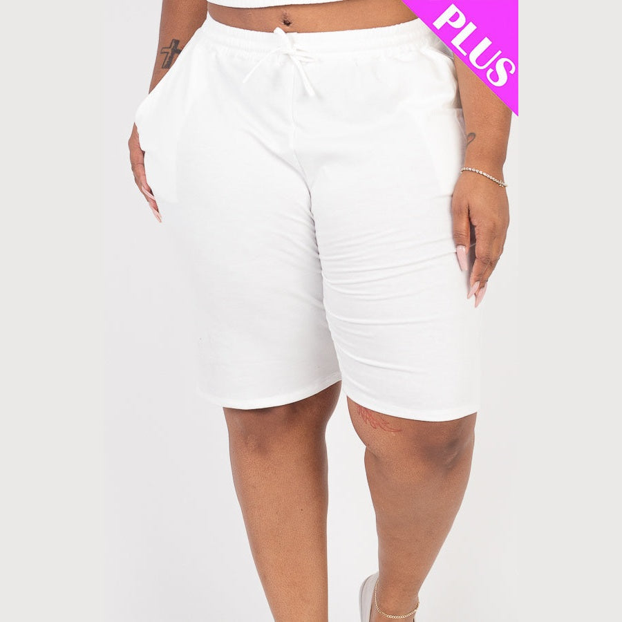 Plus Size French Terry Bermuda Shorts