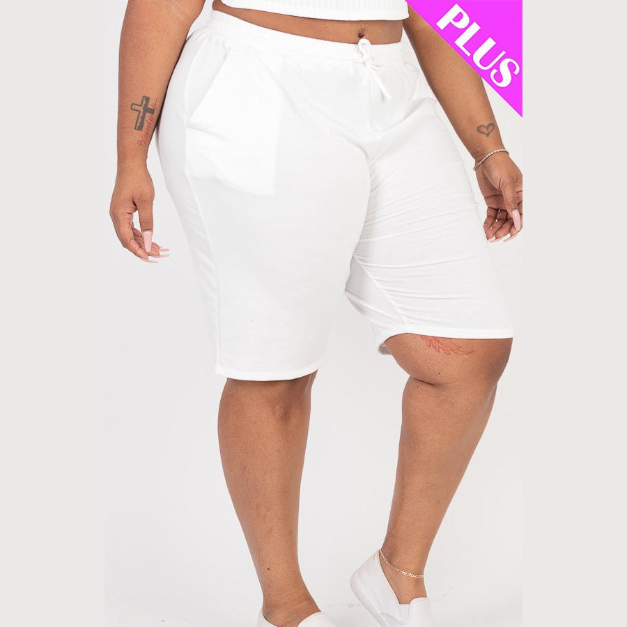 Plus Size French Terry Bermuda Shorts