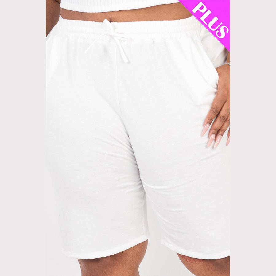 Plus Size French Terry Bermuda Shorts