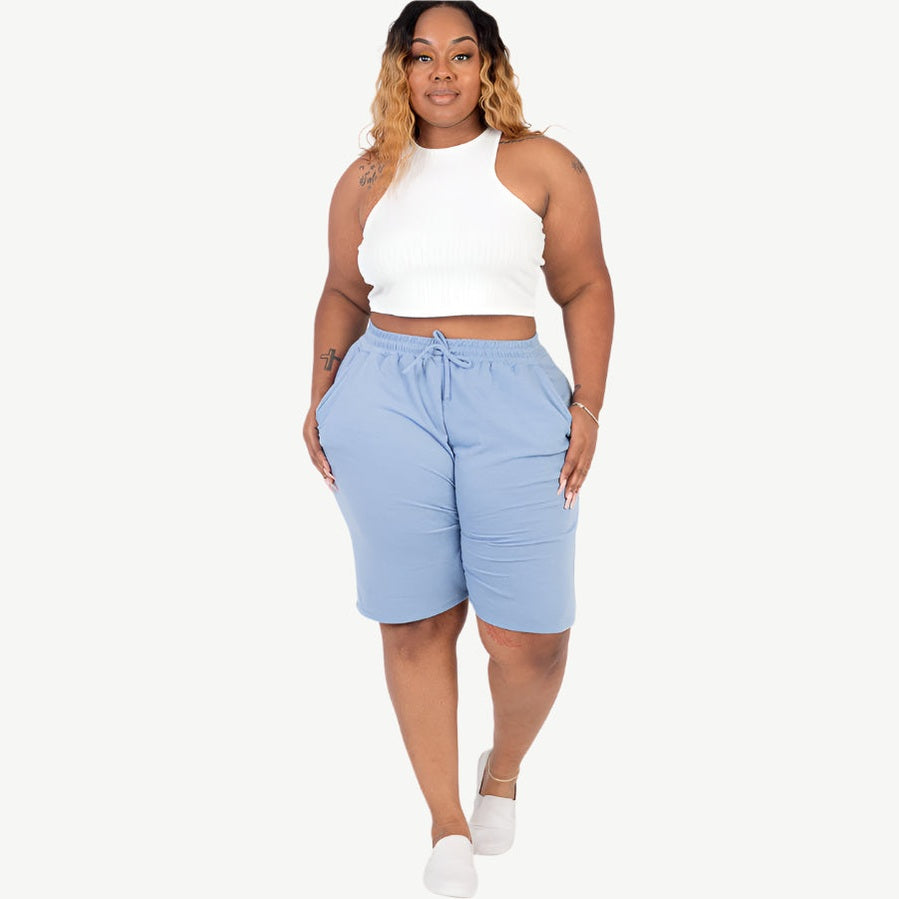 Plus Size French Terry Bermuda Shorts