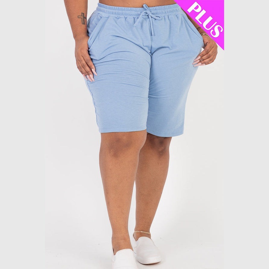 Plus Size French Terry Bermuda Shorts
