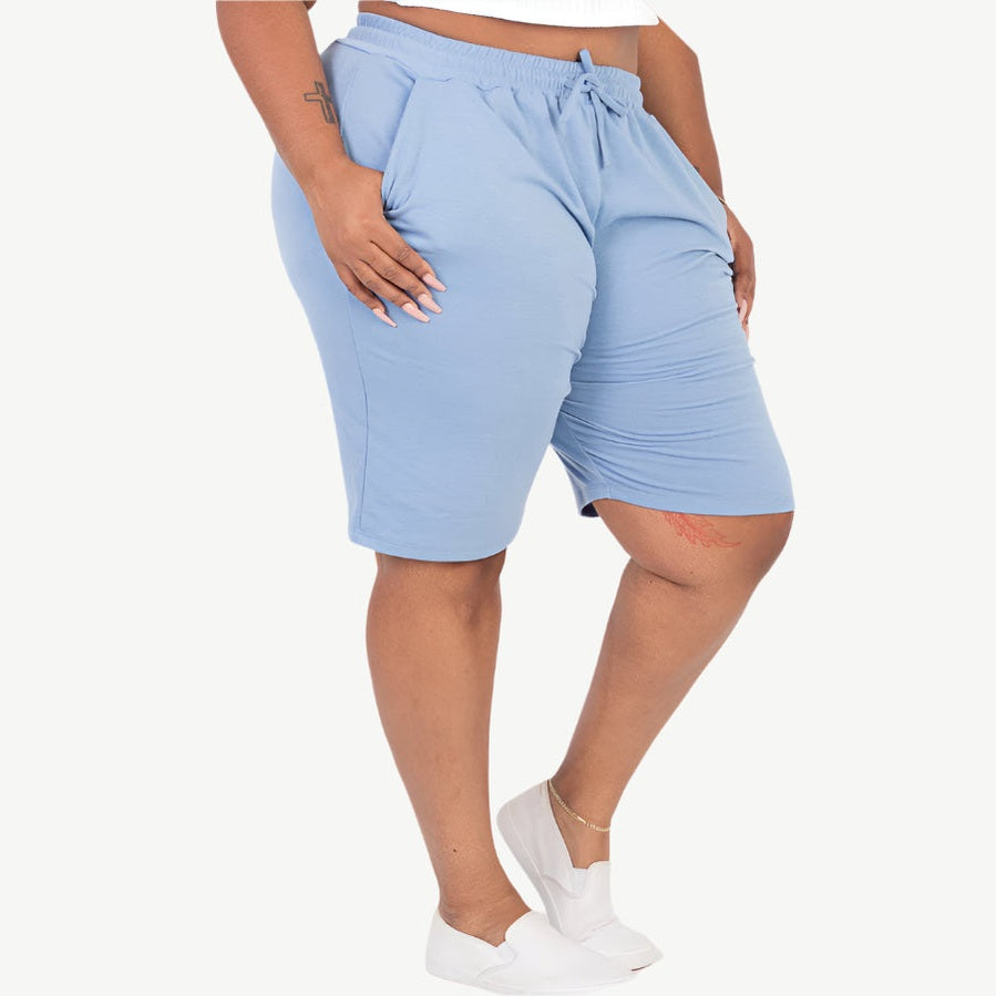 Plus Size French Terry Bermuda Shorts