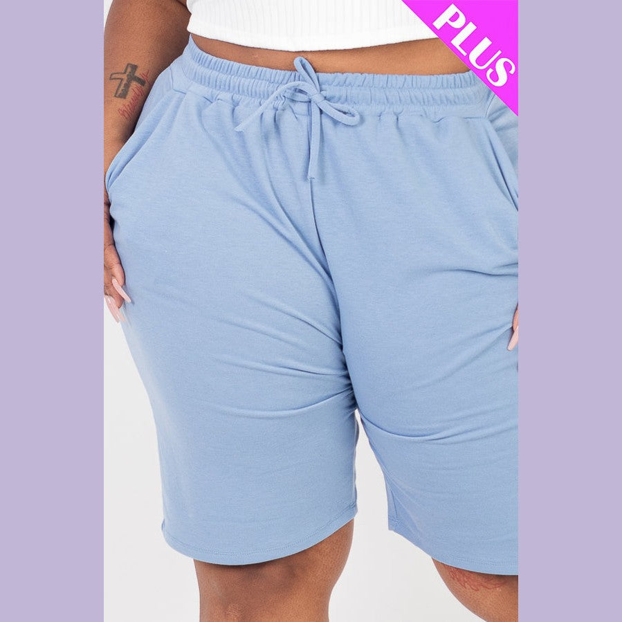 Plus Size French Terry Bermuda Shorts