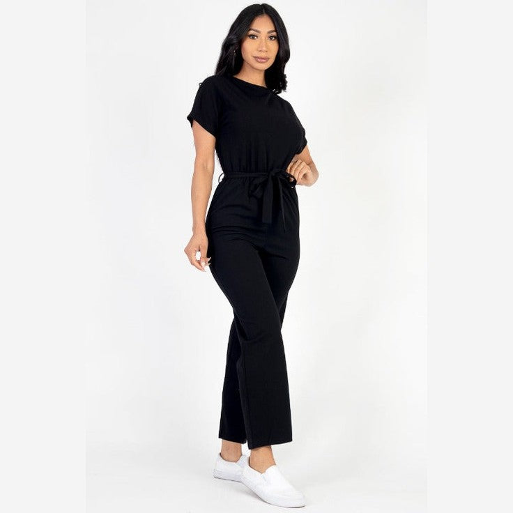 Tie Waist Relaxed Jumpsuit
