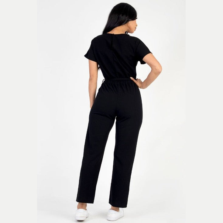 Tie Waist Relaxed Jumpsuit