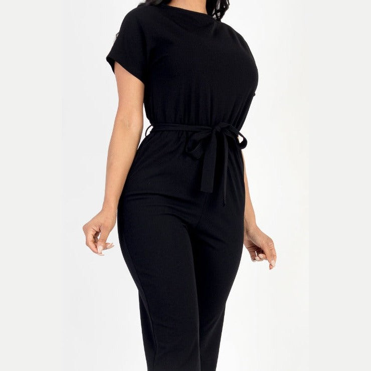 Tie Waist Relaxed Jumpsuit