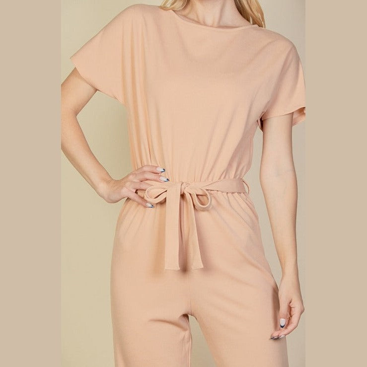 Tie Waist Relaxed Jumpsuit