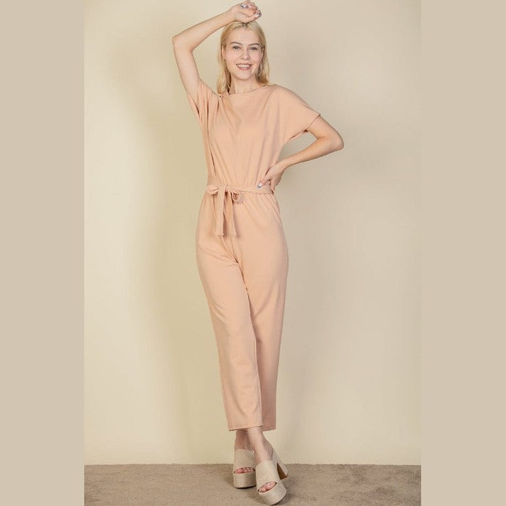 Tie Waist Relaxed Jumpsuit