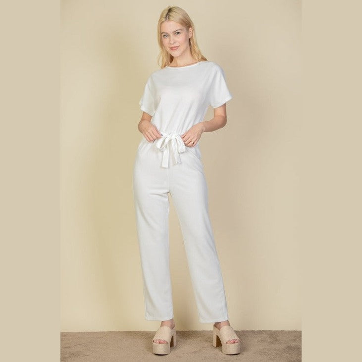 Tie Waist Relaxed Jumpsuit