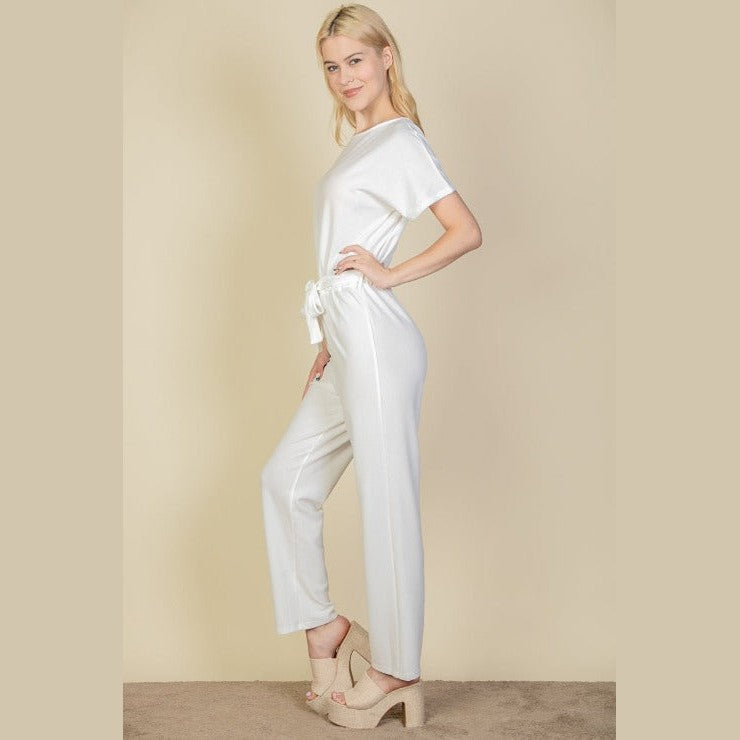 Tie Waist Relaxed Jumpsuit