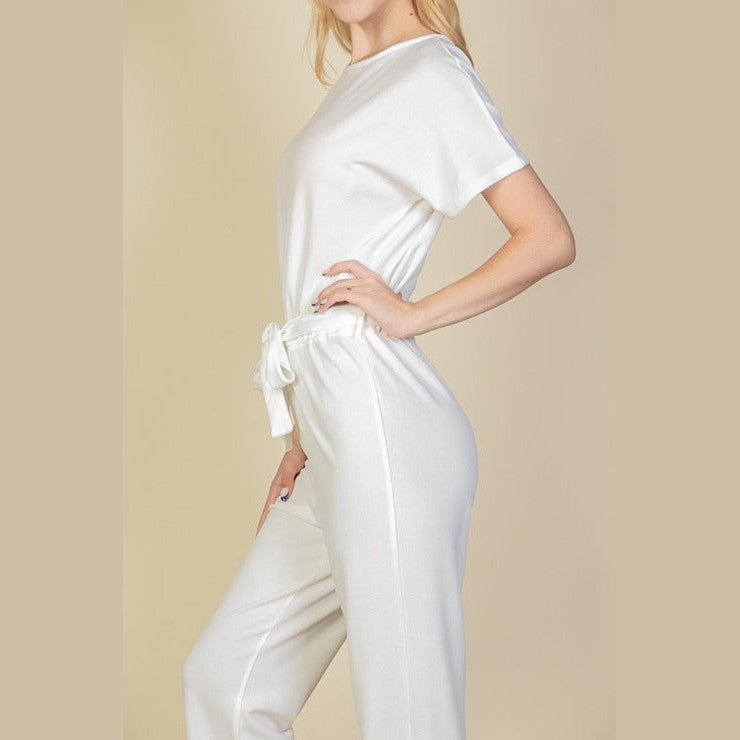 Tie Waist Relaxed Jumpsuit