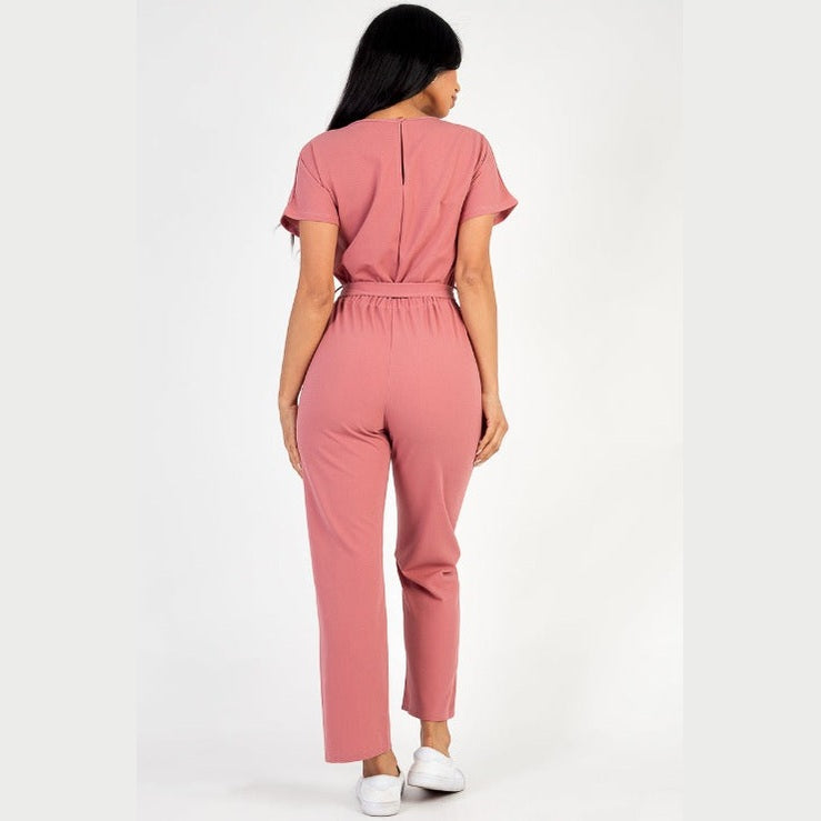 Tie Waist Relaxed Jumpsuit