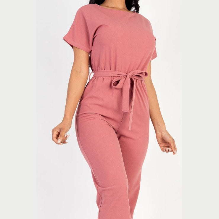 Tie Waist Relaxed Jumpsuit