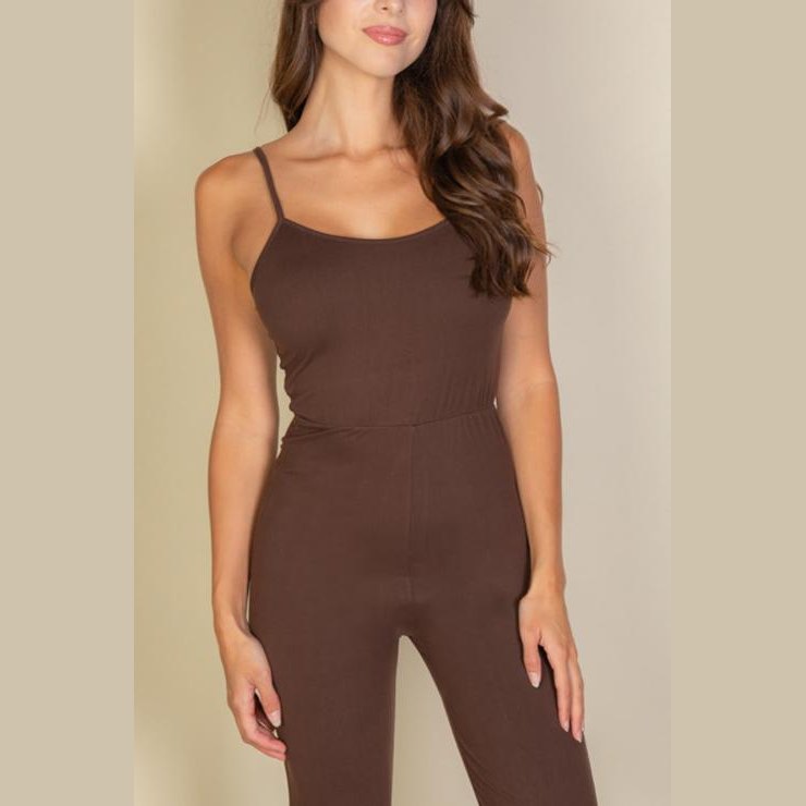 Solid Sleeveless Wide Leg Jumpsuit