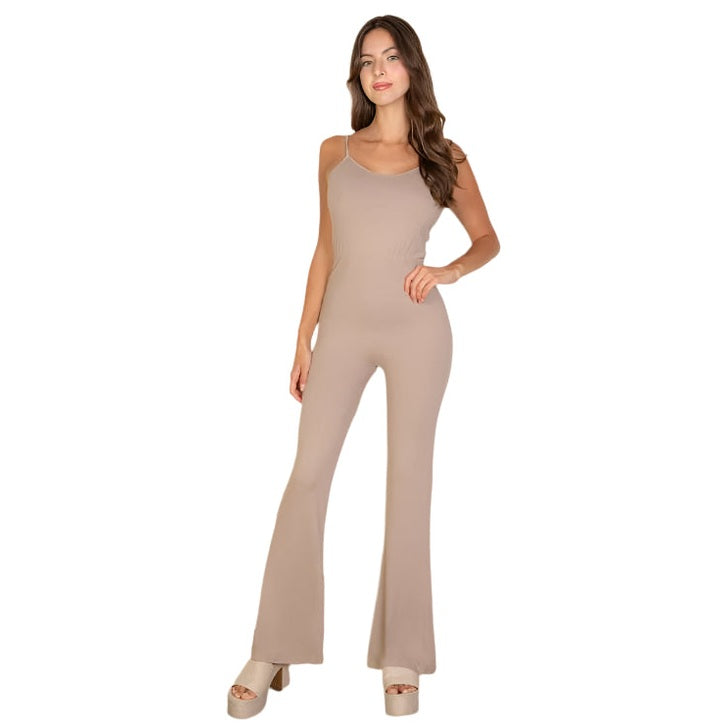 Solid Sleeveless Wide Leg Jumpsuit