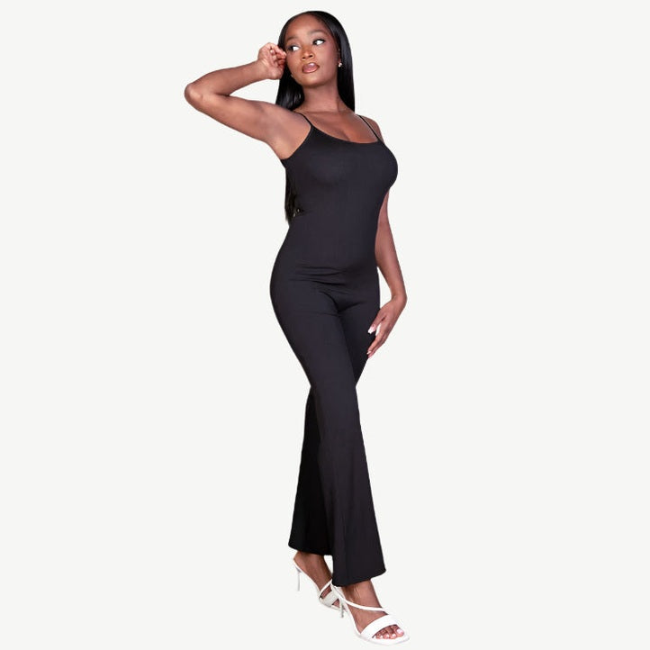 Ribbed Sleeveless Wide Leg Jumpsuit
