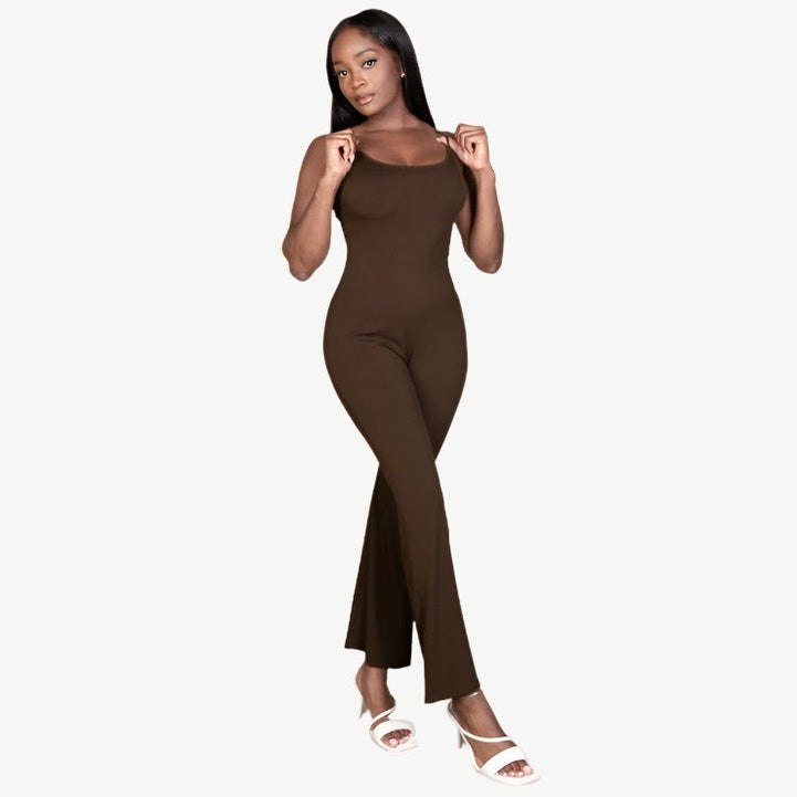 Ribbed Sleeveless Wide Leg Jumpsuit