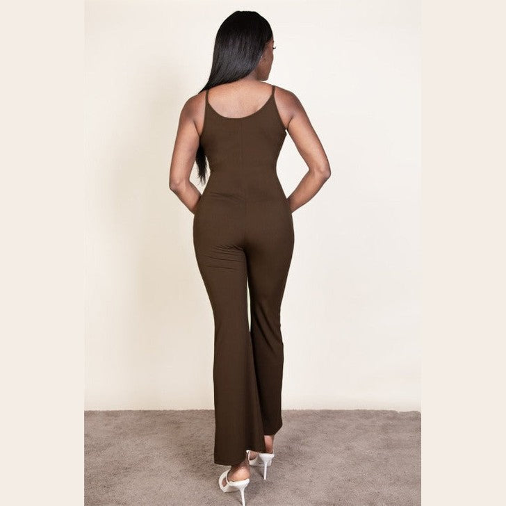 Ribbed Sleeveless Wide Leg Jumpsuit