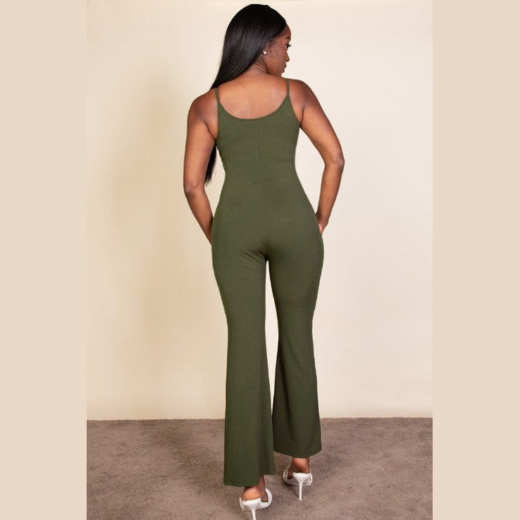 Ribbed Sleeveless Wide Leg Jumpsuit