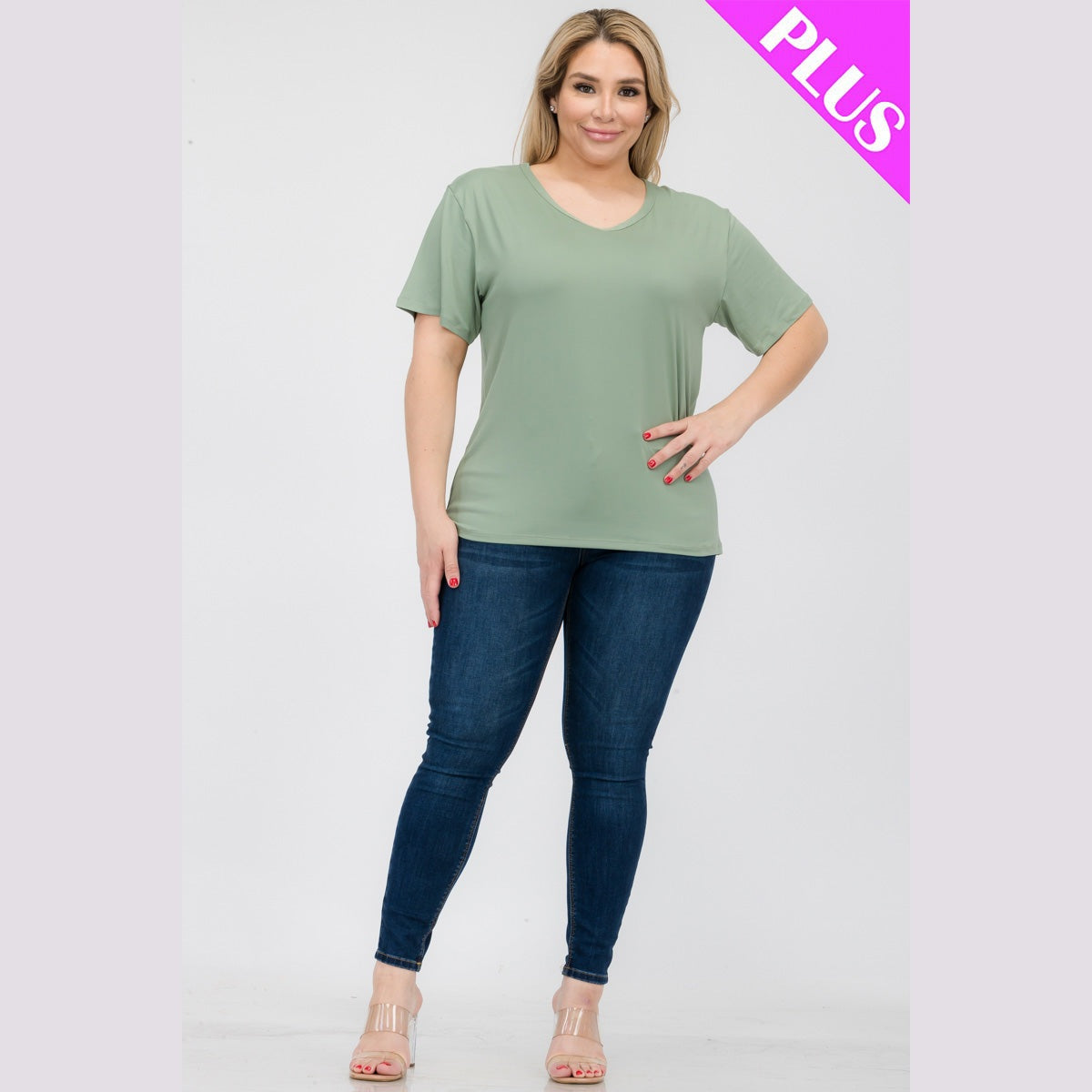 Plus Size Basic Short Sleeve T-shirt