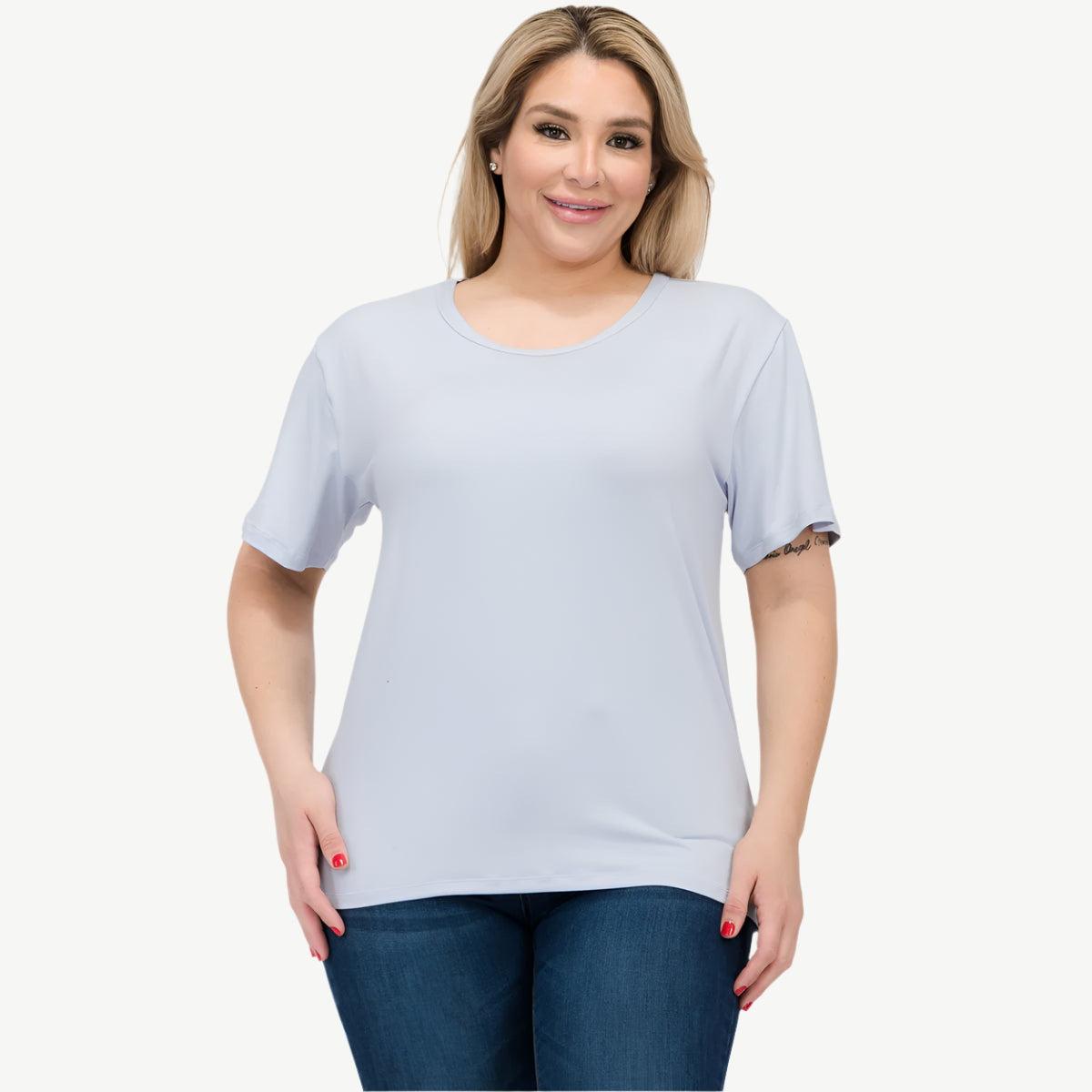 Plus Size Basic Short Sleeve T-shirt