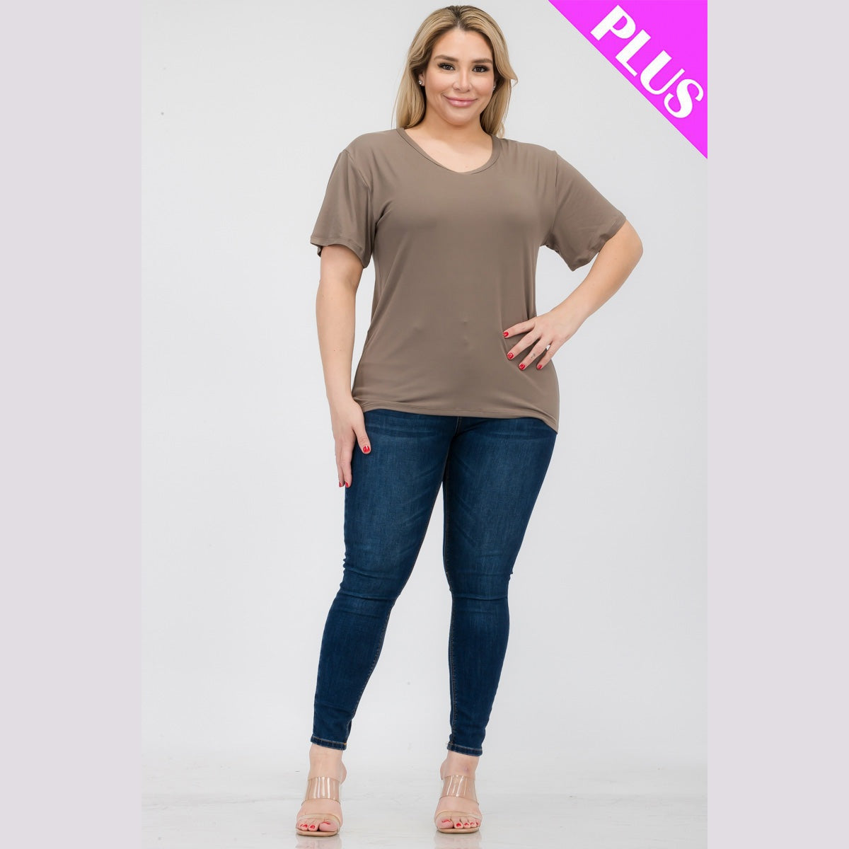 Plus Size Basic Short Sleeve T-shirt