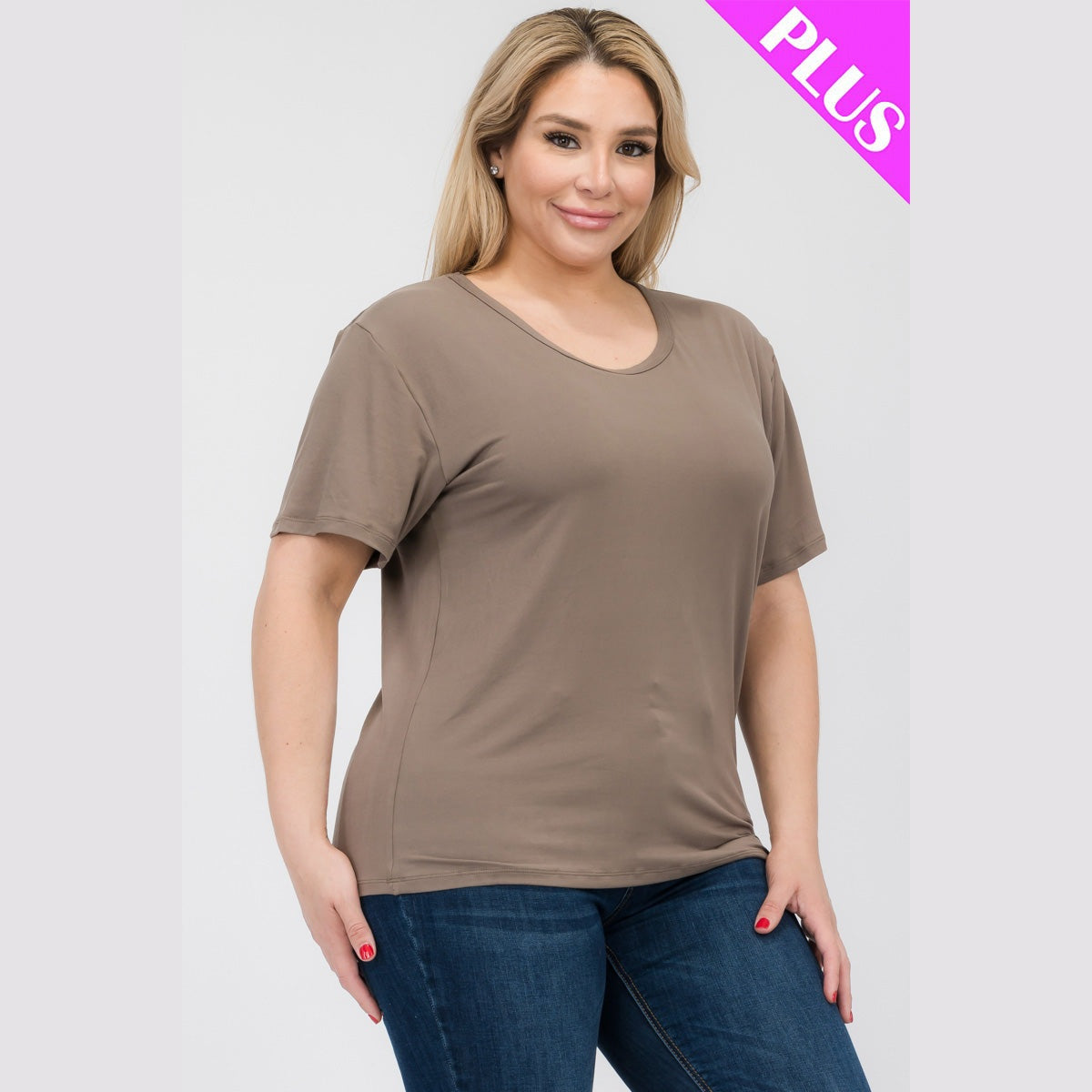 Plus Size Basic Short Sleeve T-shirt