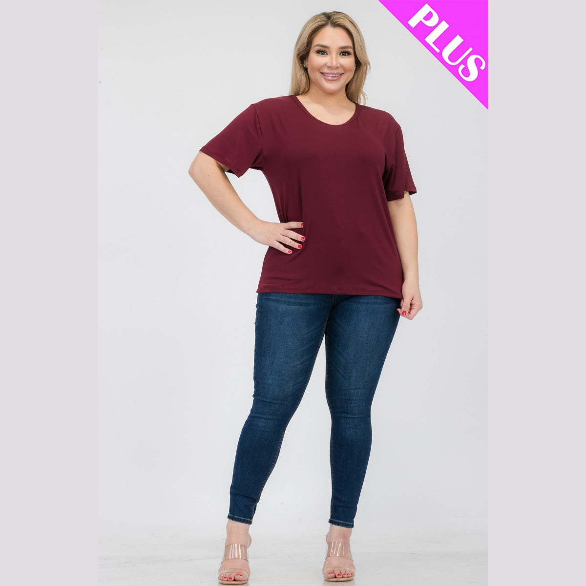 Plus Size Basic Short Sleeve T-shirt