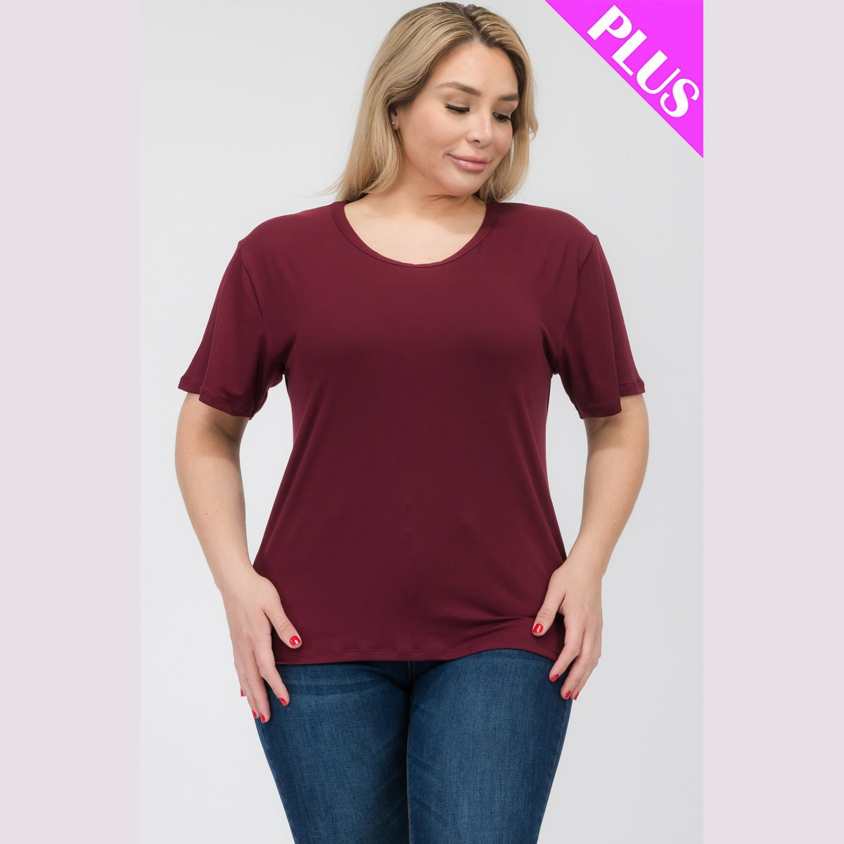 Plus Size Basic Short Sleeve T-shirt