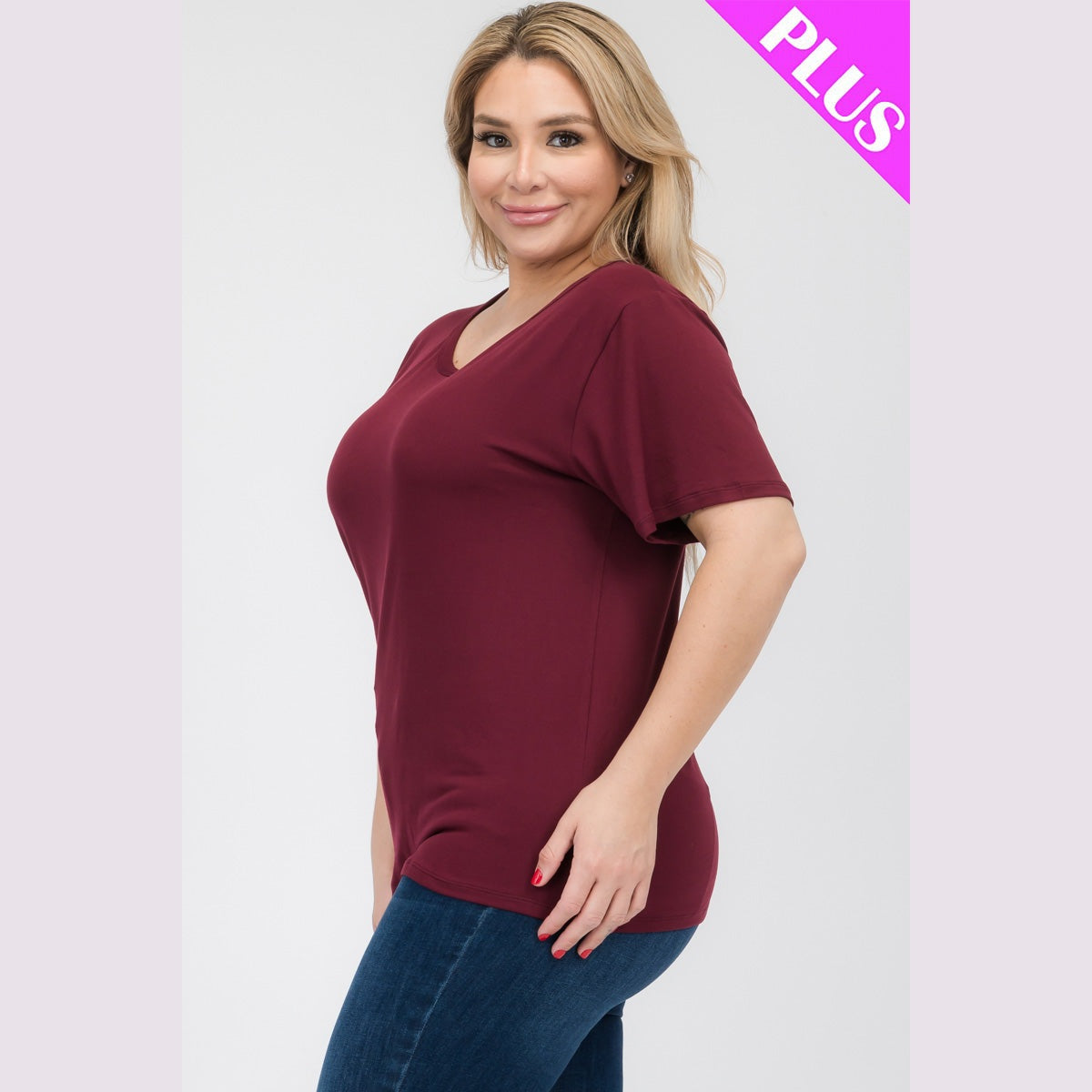 Plus Size Basic Short Sleeve T-shirt