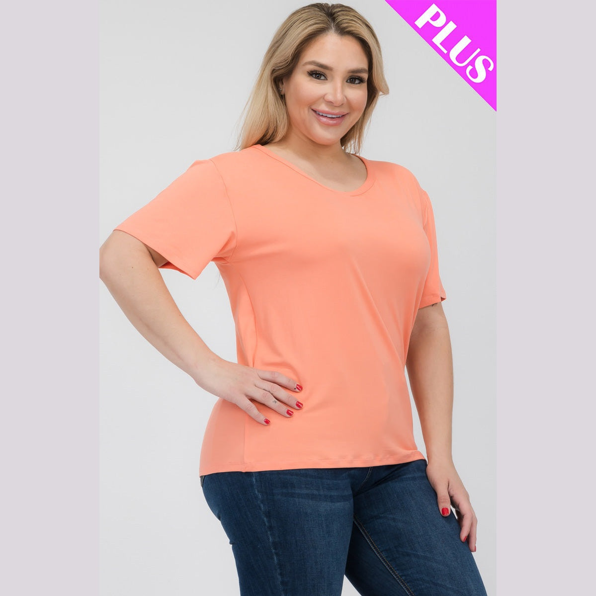 Plus Size Basic Short Sleeve T-shirt