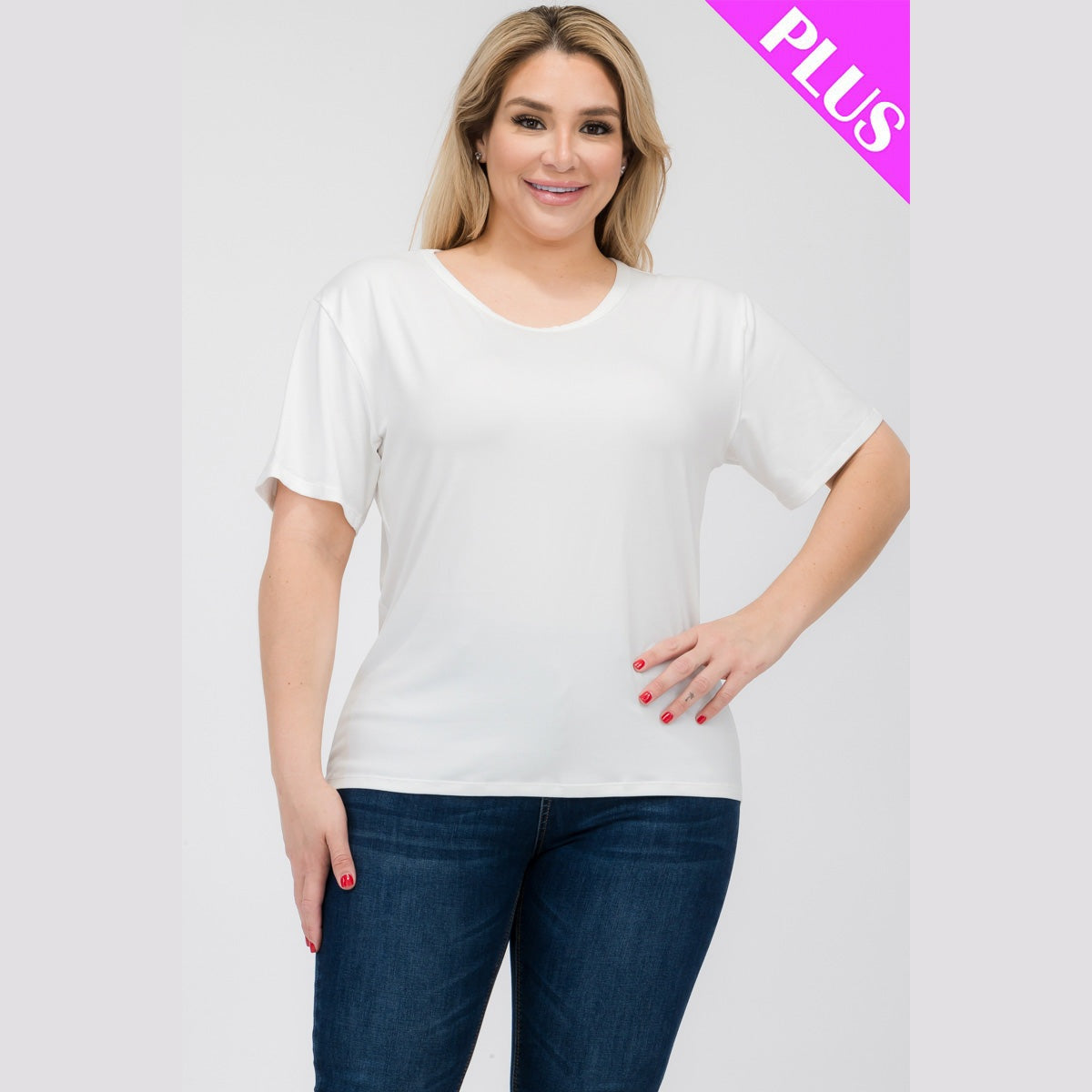 Plus Size Basic Short Sleeve T-shirt