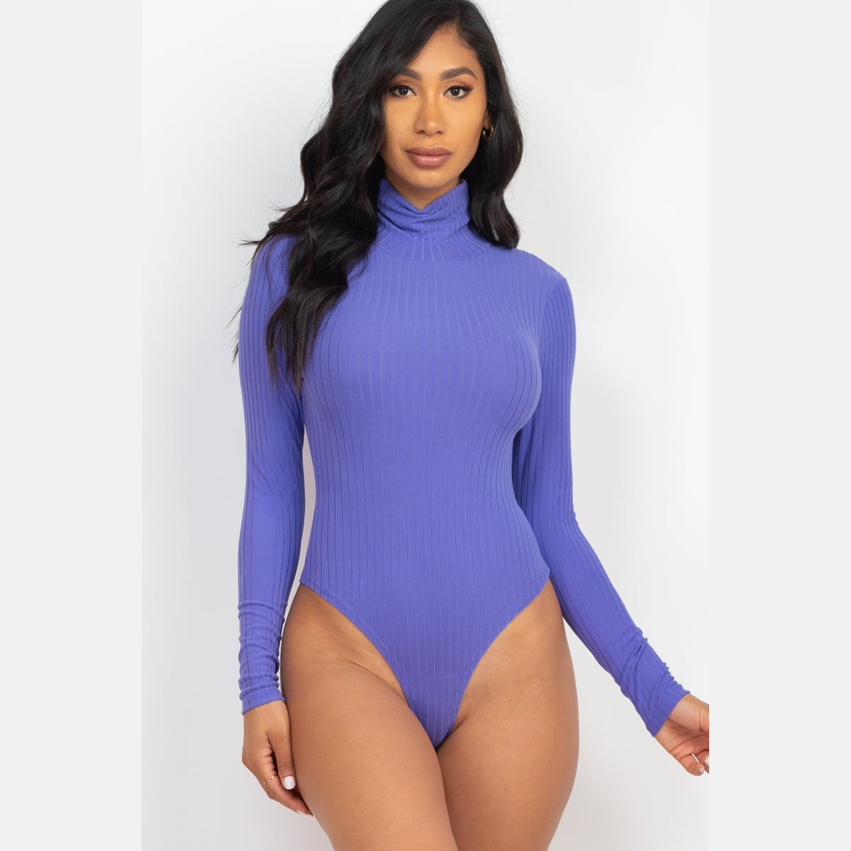Ribbed Turtleneck Long Sleeve Bodysuit