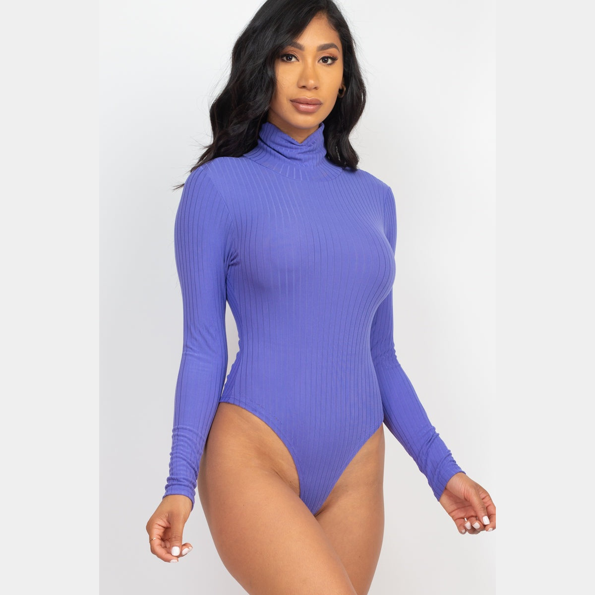 Ribbed Turtleneck Long Sleeve Bodysuit