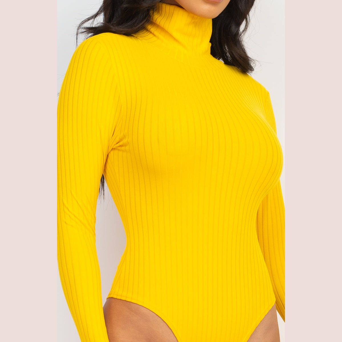 Ribbed Turtleneck Long Sleeve Bodysuit