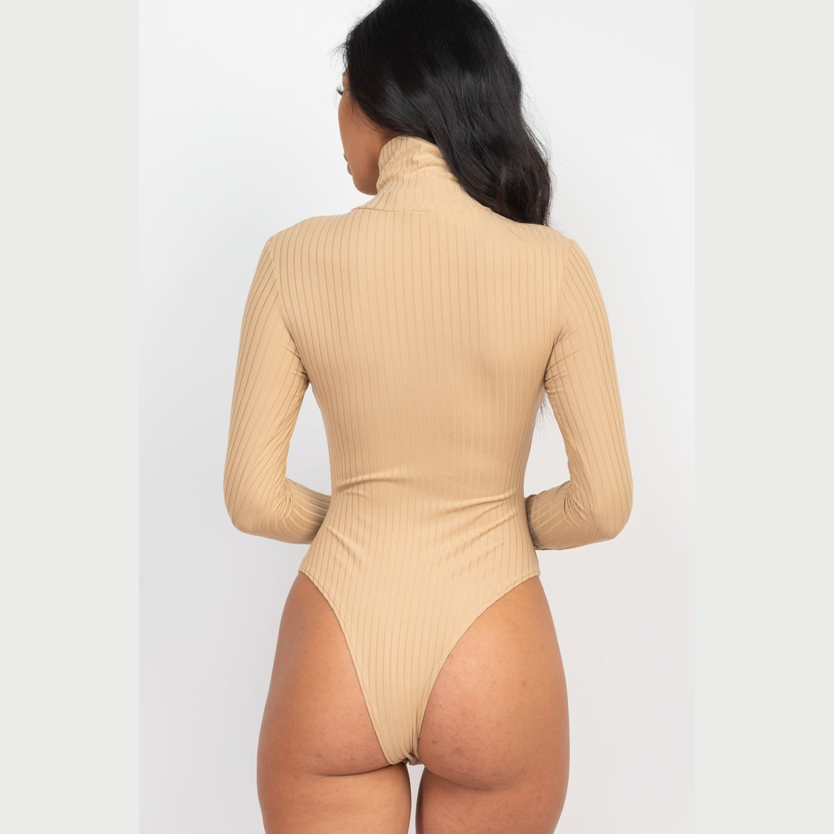 Ribbed Turtleneck Long Sleeve Bodysuit