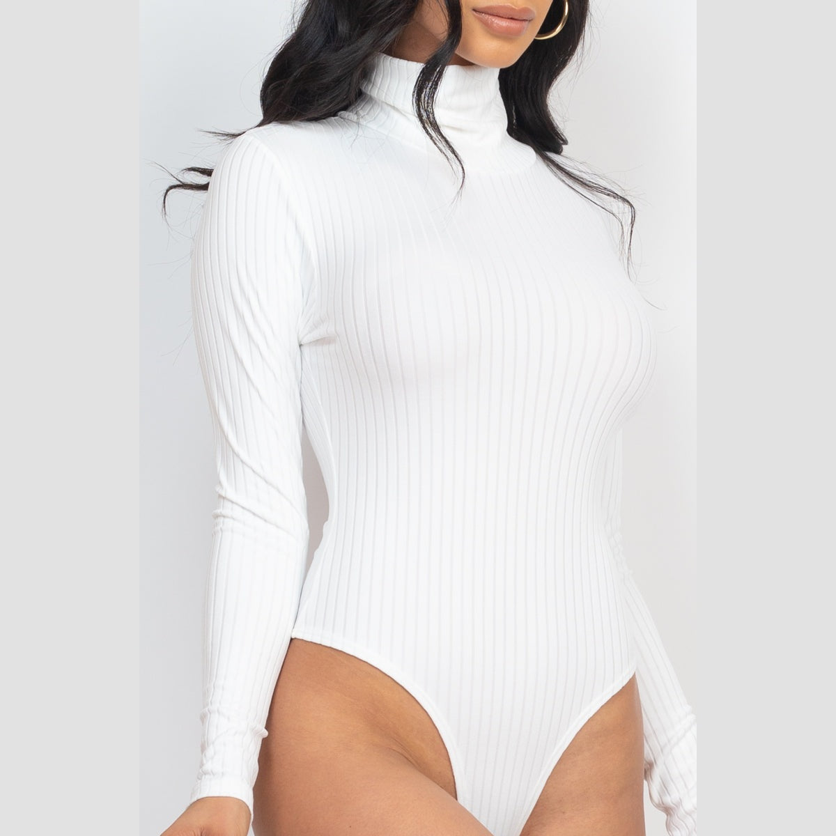 Ribbed Turtleneck Long Sleeve Bodysuit