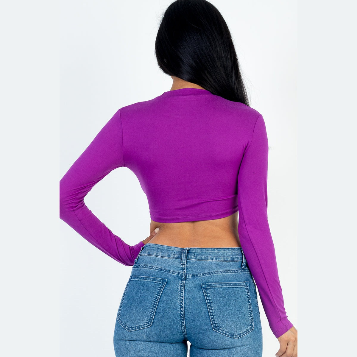 Crew Neck Long Sleeve Cropped Top