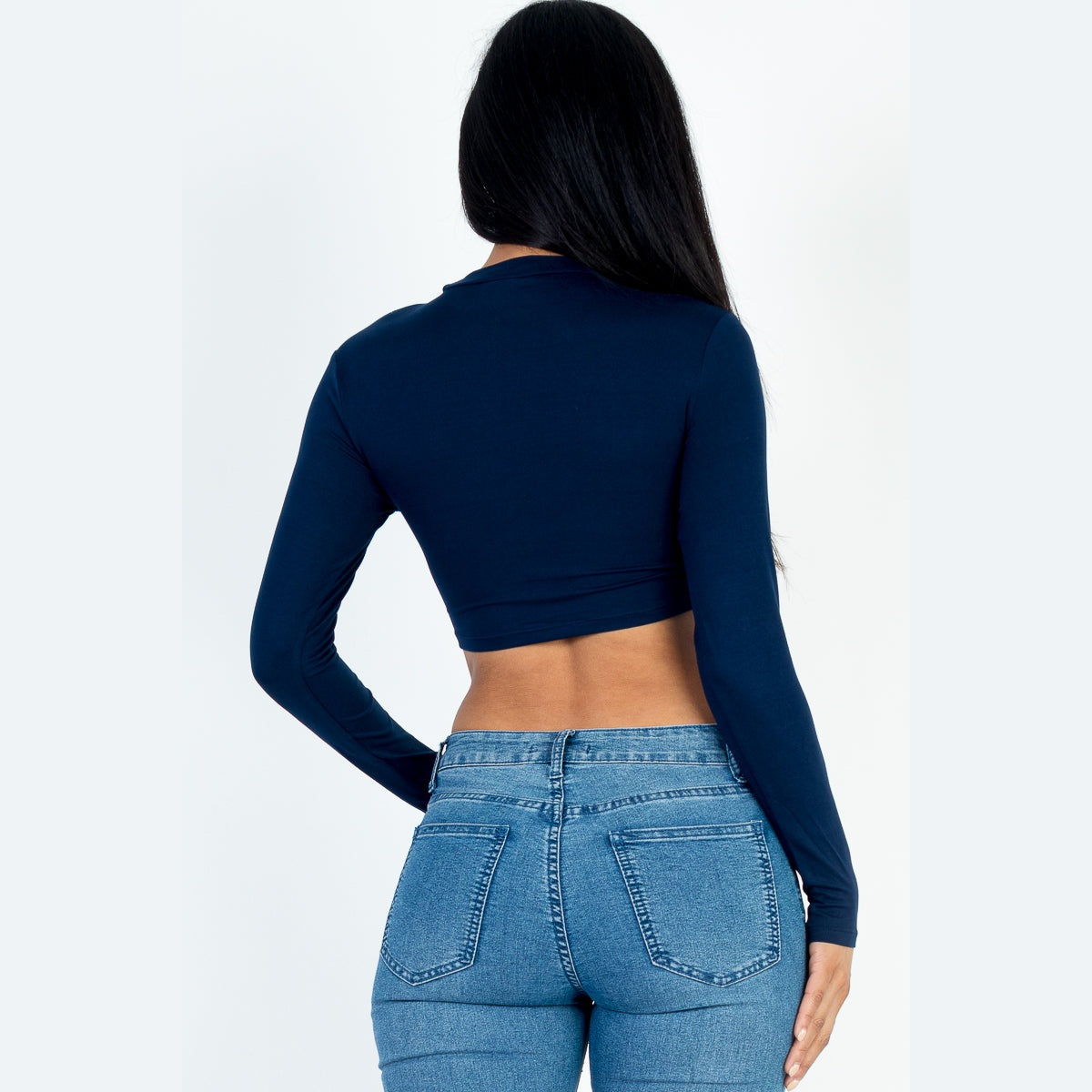 Crew Neck Long Sleeve Cropped Top