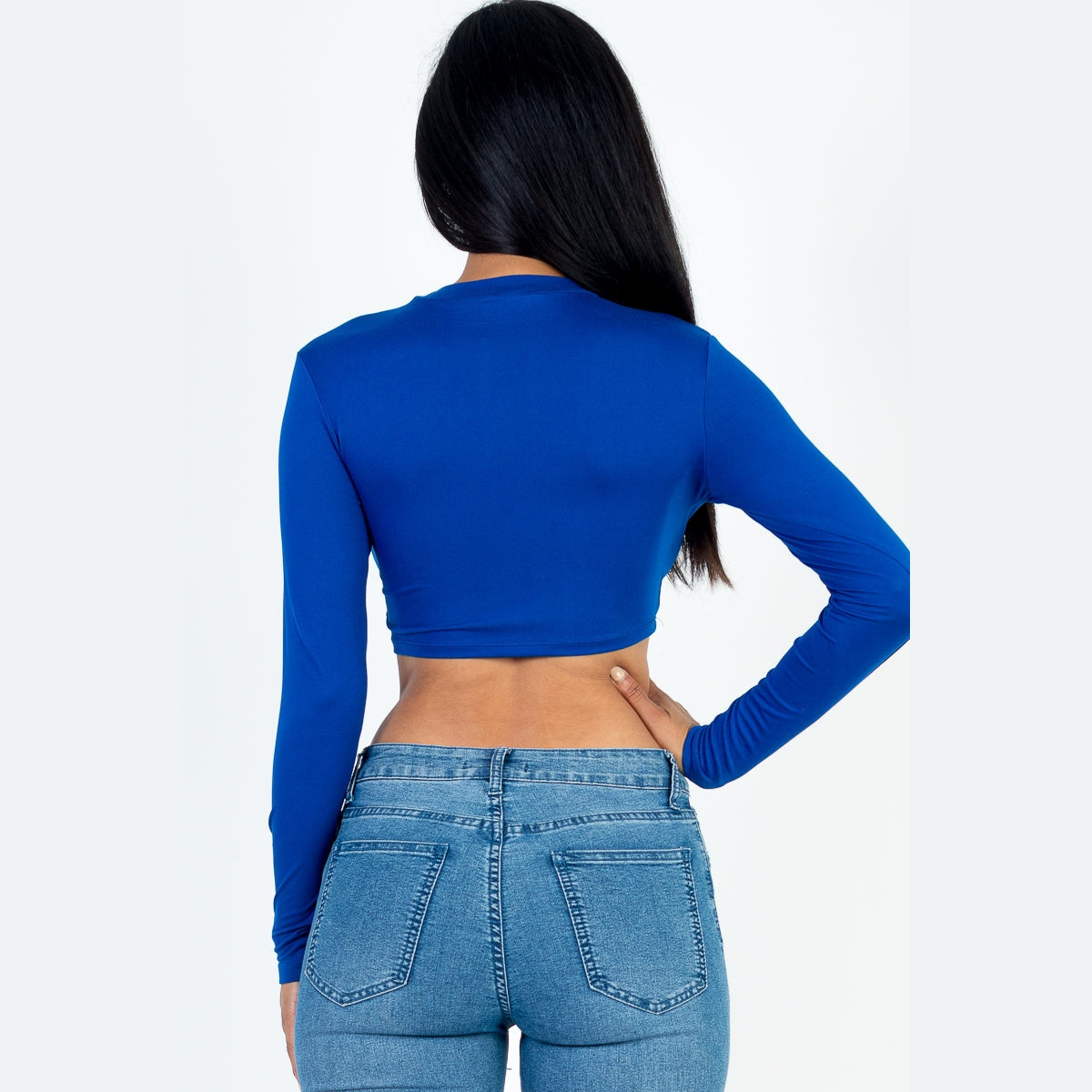 Crew Neck Long Sleeve Cropped Top