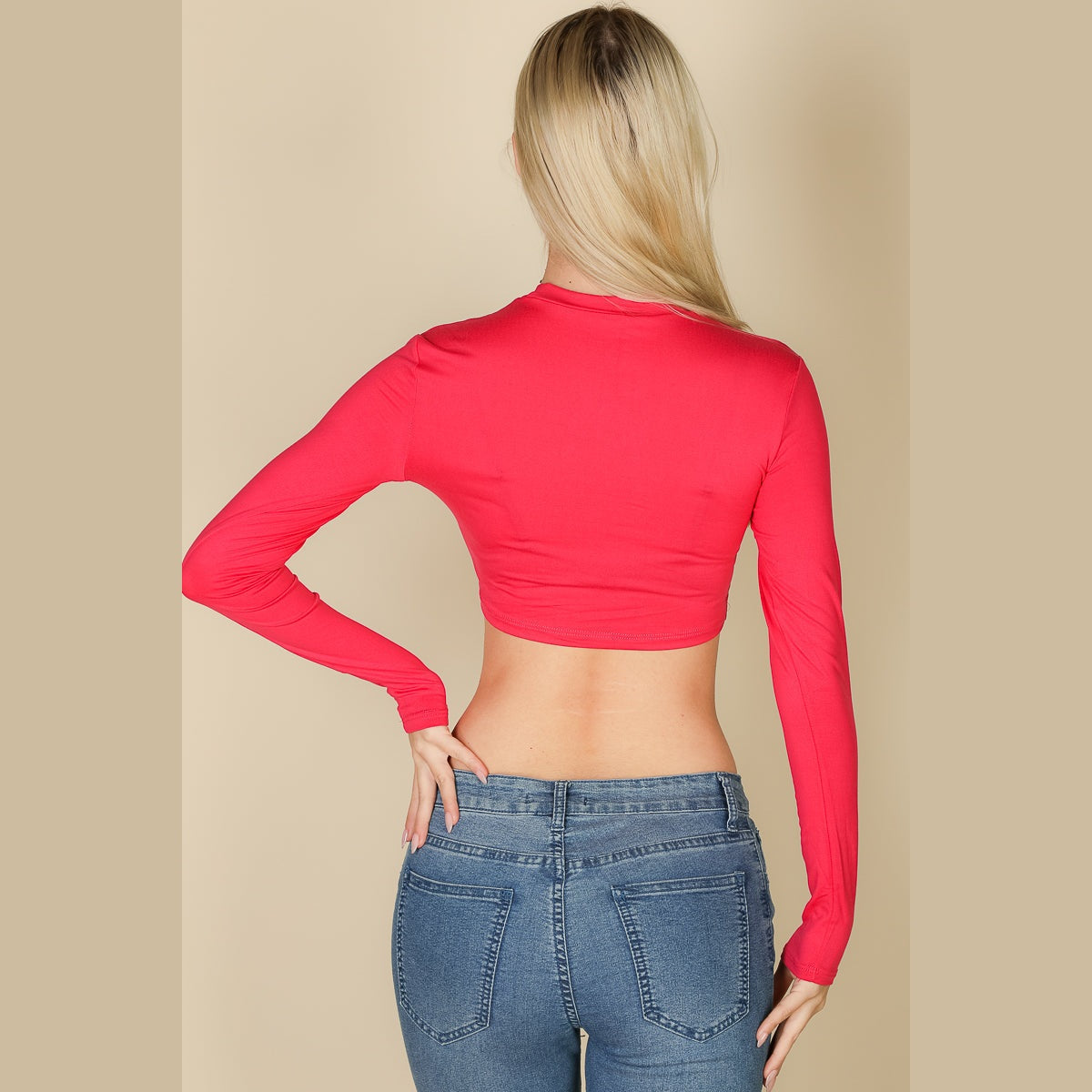 Crew Neck Long Sleeve Cropped Top