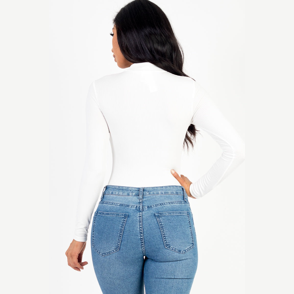 Front Cutout Long Sleeve Bodysuit