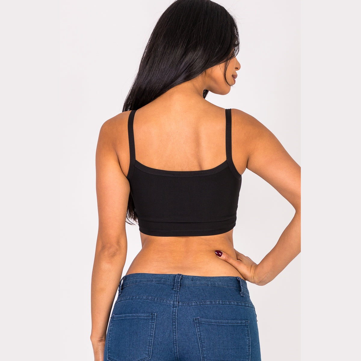 Ribbed Knit Cami Crop Top