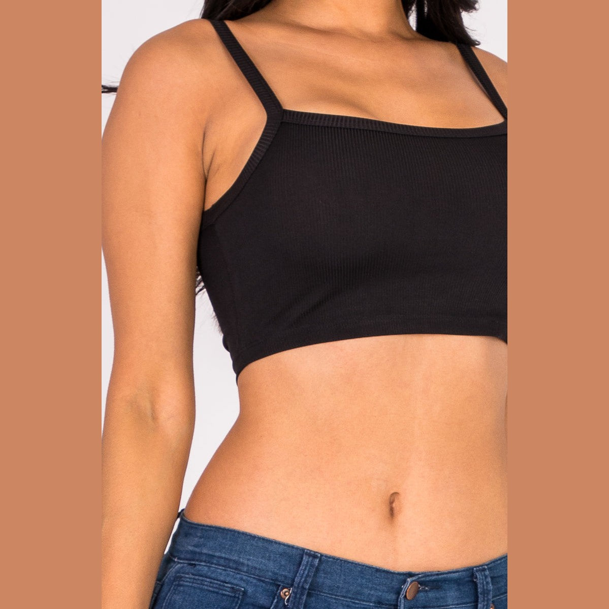 Ribbed Knit Cami Crop Top