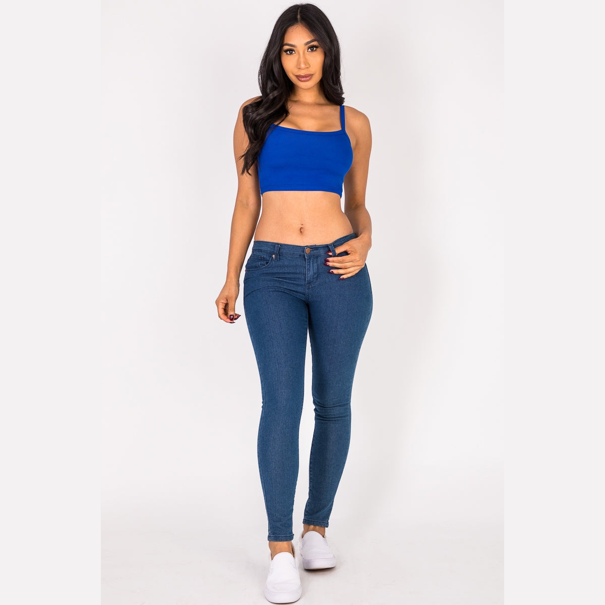 Ribbed Knit Cami Crop Top